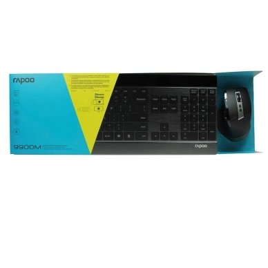 Rapoo alt Keyboard/Mus Nordisk Layout 9900M Multi-Mode Trådløs Sort