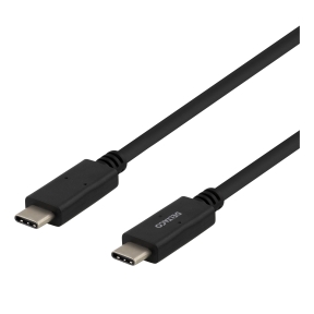 Deltaco Ladekabel USB-C til USB-C, 1 m, svart