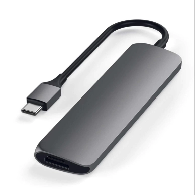 Satechi alt Satechi Slim USB-C Multi-Port ‑sovitin V2, Space Grey