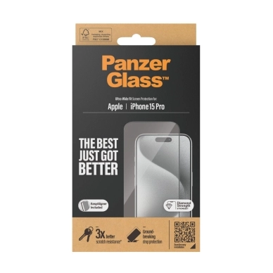 Panzerglass alt Skærmbeskytter iPhone 15 Pro Ultra-Wide Fit EasyAligner