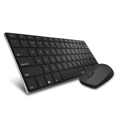 Rapoo alt Keyboard/Mus Nordisk Layout 9000M Multi-Mode Trådløs Sort