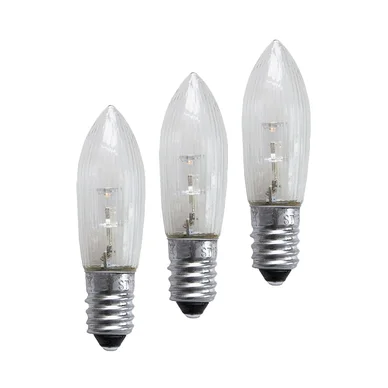 LED pære E10 universal 0,2W 3-pakning