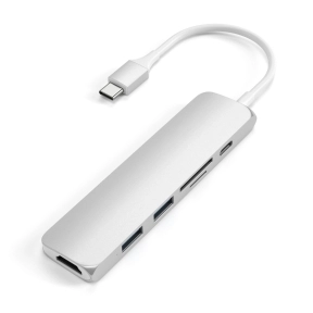 Satechi Slim USB-C MultiPort Adapter V2, Sølv