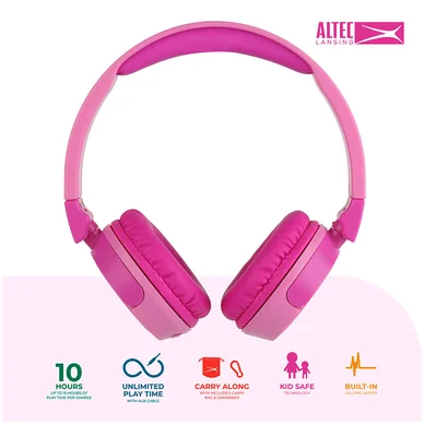 Altec Lansing 2in1 On-Ear Trådløs Høretelefoner Kids Lyserød