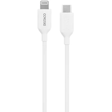 Deltaco Ladekabel USB-C til Lightning, 1 m, hvid