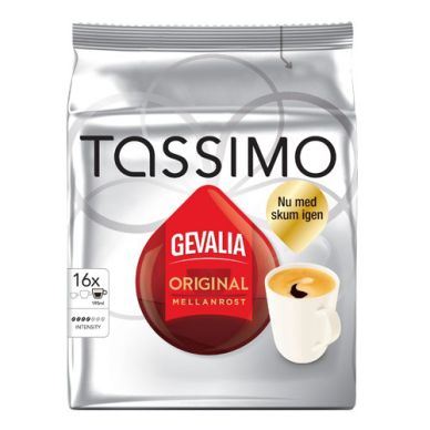 Tassimo alt Gevalia Tassimo mellemristet kaffekapsler, 16 port.