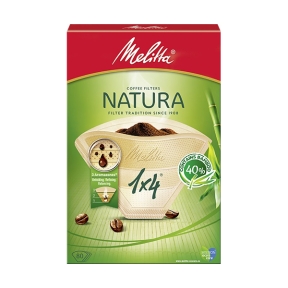 Melitta Kaffefilter Natura 1x4 Ubleget, 80 stk.