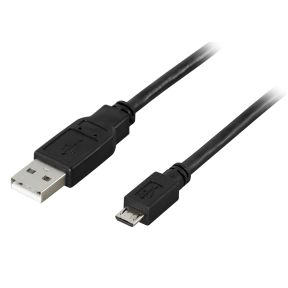 DELTACO USB 2.0 type A til Micro-B USB, 5-pin, 1m, sort