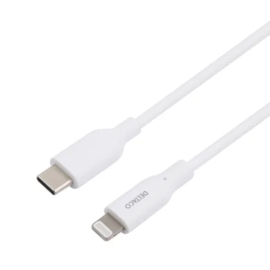 Deltaco Ladekabel USB-C til Lightning, 1 m, hvid