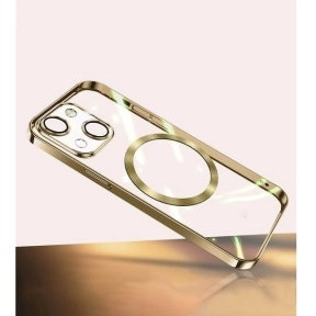Mobilcover MagSafe Transparent iPhone 15, Gold