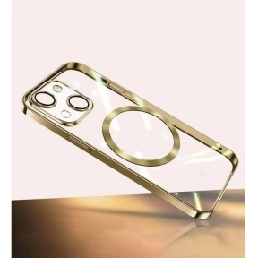 Mobilcover MagSafe Transparent iPhone 15 Plus, Gold