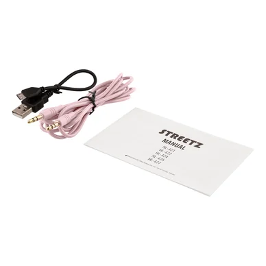 Streetz Foldbar on-ear BT headset, 3,5 mm, lyserød