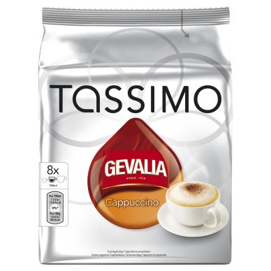 Tassimo alt Gevalia Tassimo Cappuccino kaffekapsler, 8 port.