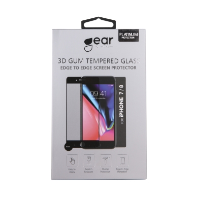 Gear alt GEAR Suojalasi 3D iPhone 6/7/8/SE 2/3 gen Platinum Musta