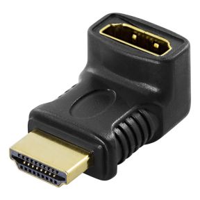 DELTACO HDMI-adapteri, 19-pin uros-naaras, kulma
