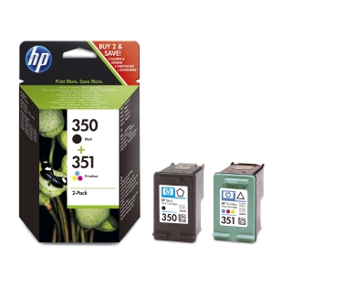 HP alt HP 350/351 2-pakning, svart/tre farger