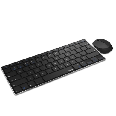Rapoo alt Keyboard/Mus Nordisk Layout 9000M Multi-Mode Trådløs Sort