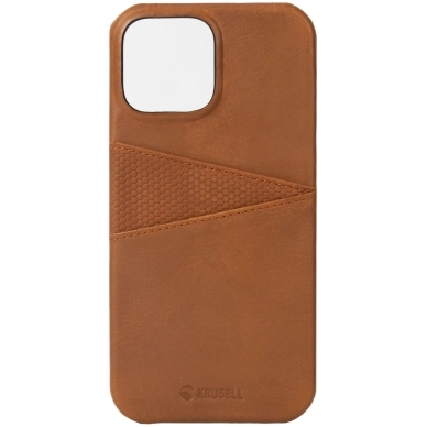 Krusell alt Krusell Leather CardCover iPhone 13, Cognac