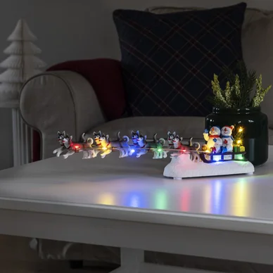Konstsmide Snemænd med hunde LED 2xAAA