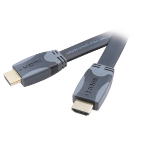 Vivanco HDMI High Speed Ethernet kabel, fladt/guld, 1.5 m