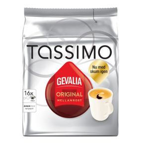 Gevalia Tassimo Mellanrost kaffekapsler, 16 stk.