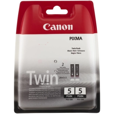 CANON alt Canon PGI-5BK Blækpatron sort 2 stk pakning