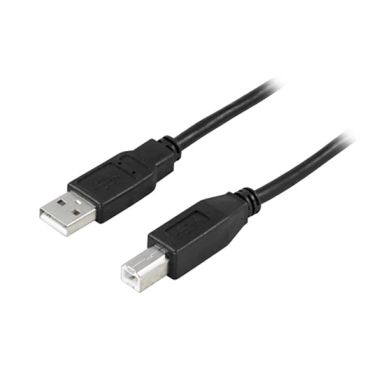 DELTACO alt DELTACO USB 2.0 kabel Typ A hane - Typ B hane 2m, svart