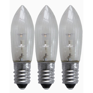 LED pære E10 universal 0,2W 3-pakning