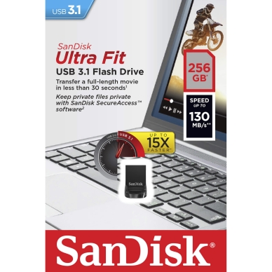SANDISK alt SanDisk USB 3.1 UltraFit 256GB USB-A